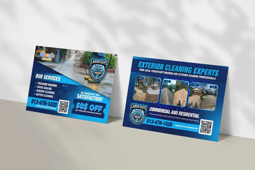 Exterior Cleaning postcard design by The MC System
